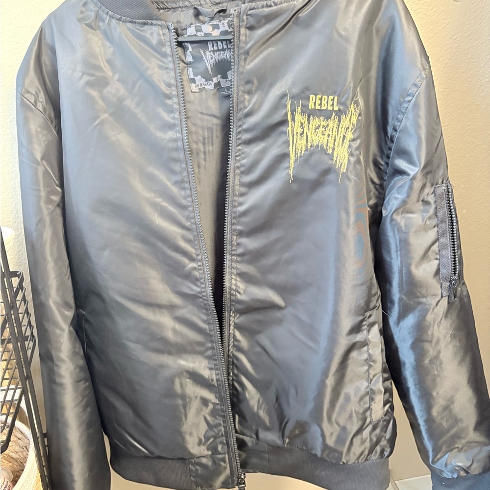 Rebel Vengeance Black Bomber Jacket